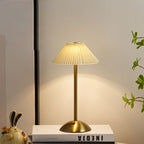 Ellis | Cordless Table Lamp, Rechargeable Pleated Shade Lamp, Dimmable, 8 Colors