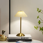 Ellis | Cordless Table Lamp, Rechargeable Pleated Shade Lamp, Dimmable, 8 Colors