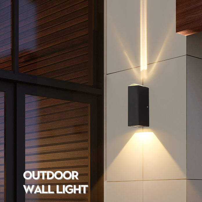 Beam | Rectangular LED Outdoor Wall Sconce, Waterproof Up Down Wall Light for Patio and Porch