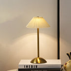 Ellis | Cordless Table Lamp, Rechargeable Pleated Shade Lamp, Dimmable, 8 Colors