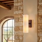 Doran | Alabaster Tube Wall Sconce, Modern Stone Wall Light, Bathroom Vanity and Bedside Sconce