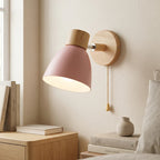 Nordic | Wood Wall Sconce, Scandinavian Adjustable Wall Lamp with Optional Pull Chain, Bedside Reading Light