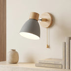 Nordic | Wood Wall Sconce, Scandinavian Adjustable Wall Lamp with Optional Pull Chain, Bedside Reading Light