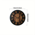 Heritage | Large Wooden Wall Clock, Roman Numeral Silent Clock, Rustic Farmhouse Clock for Living Room