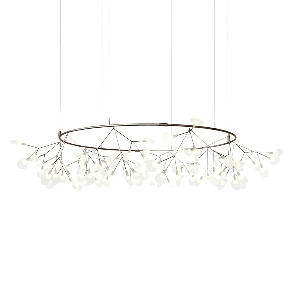 Glimmer | Firefly LED Chandelier, Modern Branch Chandelier, Dimmable Black Ceiling Light for Dining Room