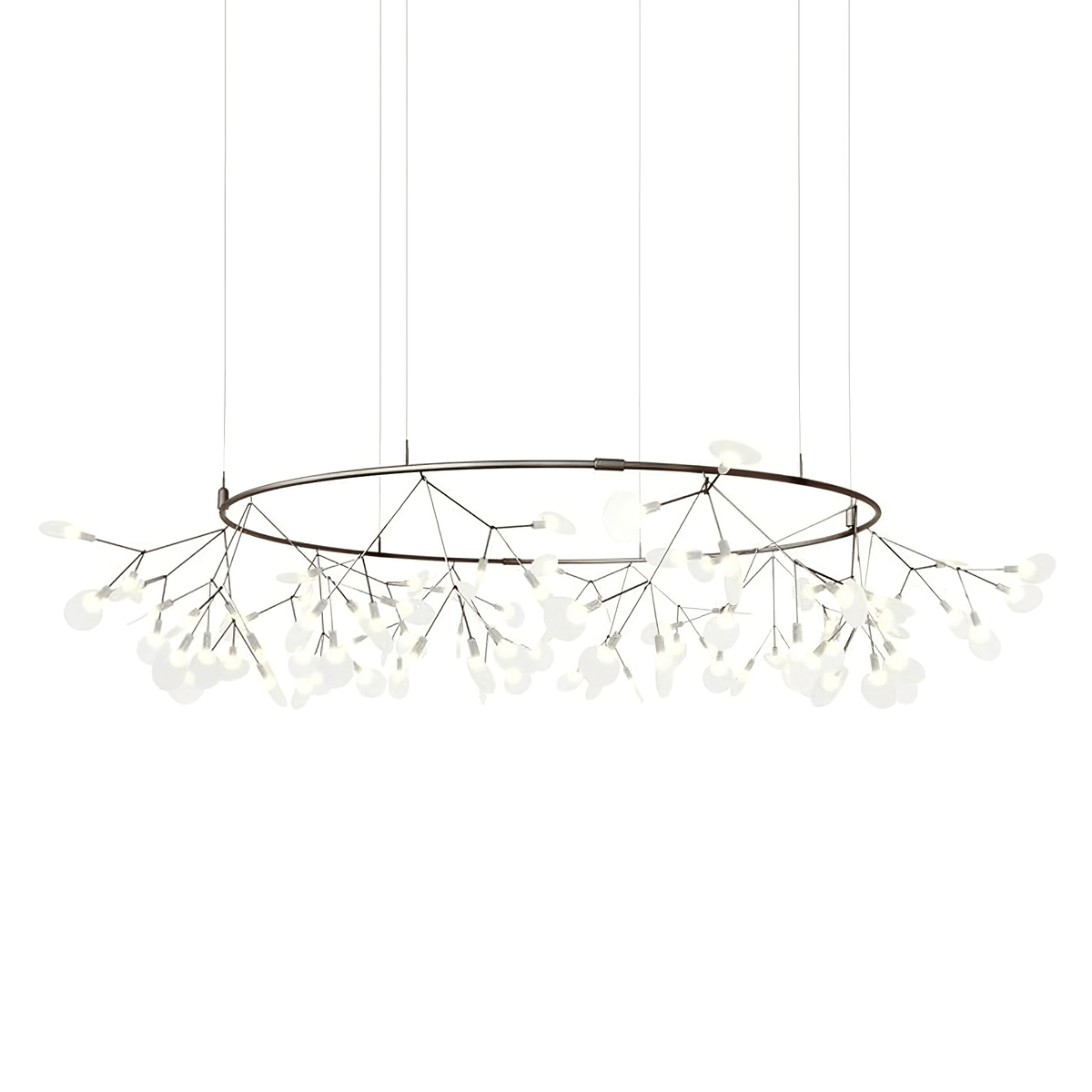 Glimmer | Firefly LED Chandelier, Modern Branch Chandelier, Dimmable Black Ceiling Light for Dining Room