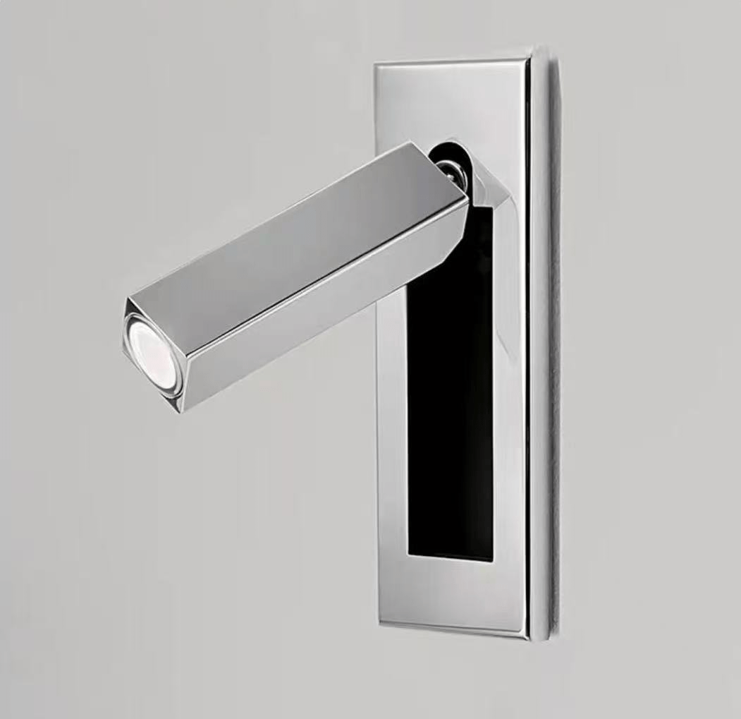 Fold | Recessed Bedside Wall Light, Flush Mount LED Reading Lamp, Adjustable Hotel Style Headboard Sconce