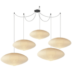 Shoji | Paper Lantern Pendant Light, Japanese Washi Rice Paper Chandelier, Large Japandi Hanging Lamp