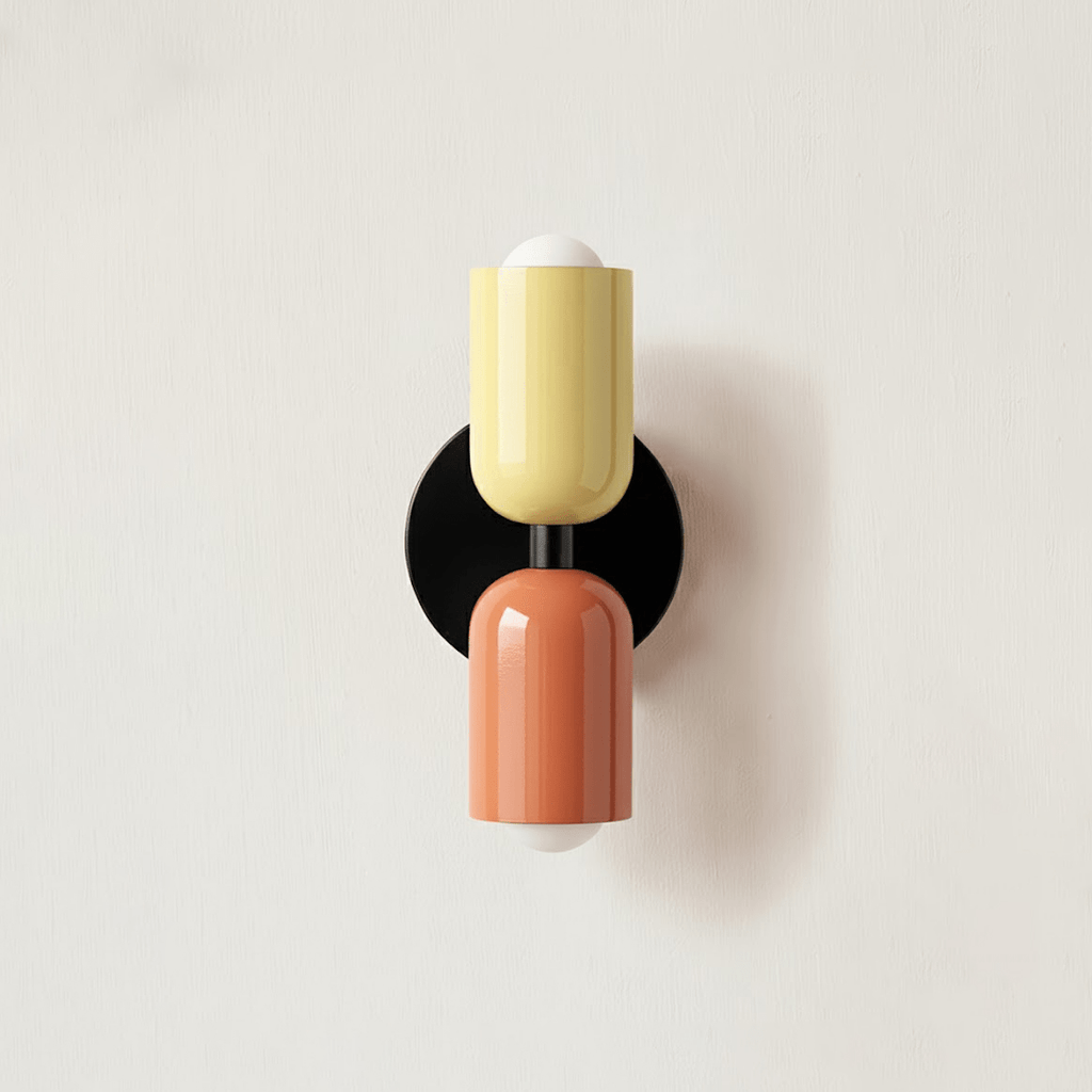 Duet | Two Tone Wall Lamp, Colorful Up Down Wall Sconce, Mid Century Modern Bedside Wall Light
