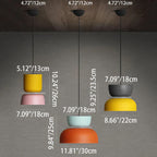 Sorbet | Colorful Pendant Light, Two Tone Metal Dome Hanging Lamp for Kitchen Island and Dining Room