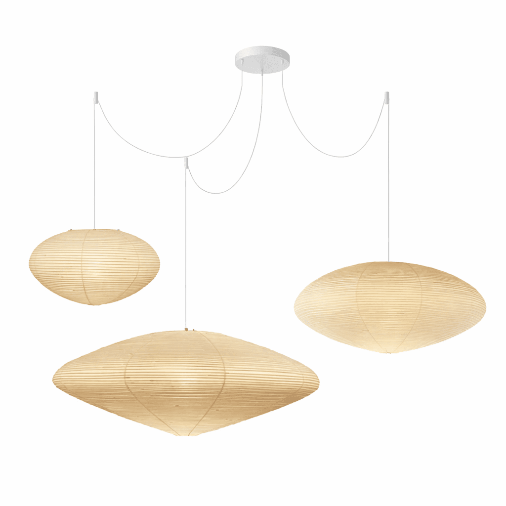 Shoji | Paper Lantern Pendant Light, Japanese Washi Rice Paper Chandelier, Large Japandi Hanging Lamp