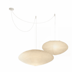 Shoji | Paper Lantern Pendant Light, Japanese Washi Rice Paper Chandelier, Large Japandi Hanging Lamp