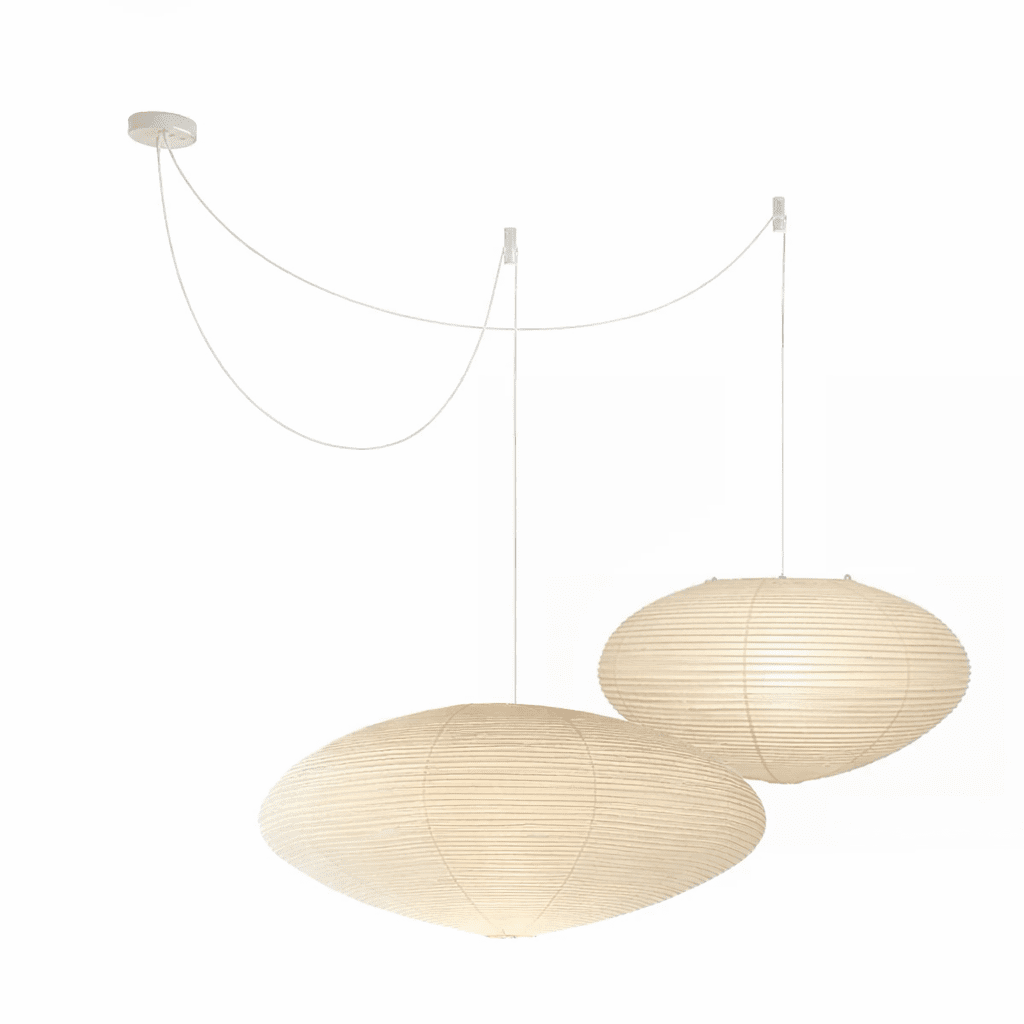 Shoji | Paper Lantern Pendant Light, Japanese Washi Rice Paper Chandelier, Large Japandi Hanging Lamp