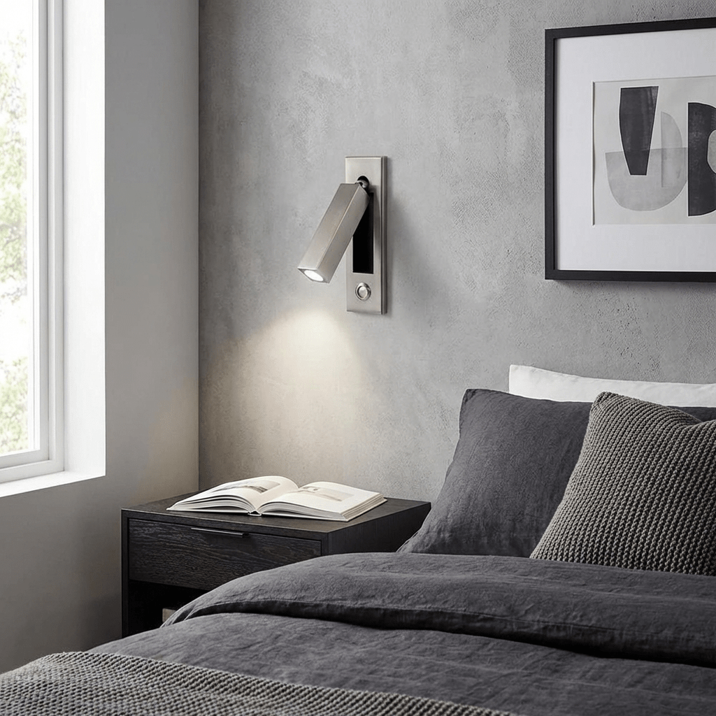 Fold | Recessed Bedside Wall Light, Flush Mount LED Reading Lamp, Adjustable Hotel Style Headboard Sconce