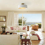 Glaze | Porcelain Semi Flush Mount Ceiling Light, Colorful Ceramic Ceiling Lamp, Modern Brass Fixture