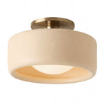 Glaze | Porcelain Semi Flush Mount Ceiling Light, Colorful Ceramic Ceiling Lamp, Modern Brass Fixture