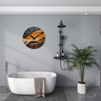 Canyon | Wood Grain Wall Clock, Silent Non Ticking 12 Inch Round Clock, Modern Abstract Wall Decor