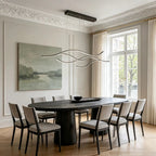 Ripple | Wavy LED Pendant Light, Modern Linear Chandelier for Kitchen Island, Dimmable Hanging Light Fixture
