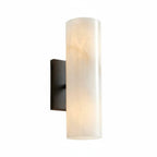 Doran | Alabaster Tube Wall Sconce, Modern Stone Wall Light, Bathroom Vanity and Bedside Sconce