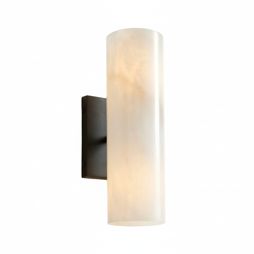 Doran | Alabaster Tube Wall Sconce, Modern Stone Wall Light, Bathroom Vanity and Bedside Sconce