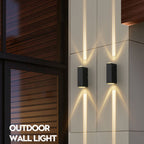 Beam | Rectangular LED Outdoor Wall Sconce, Waterproof Up Down Wall Light for Patio and Porch