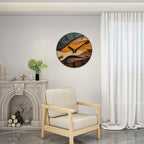 Canyon | Wood Grain Wall Clock, Silent Non Ticking 12 Inch Round Clock, Modern Abstract Wall Decor
