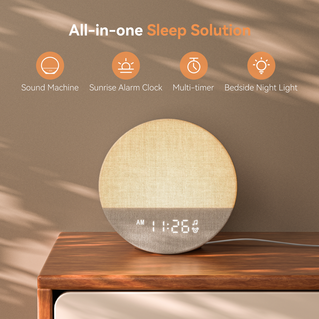 Dawn | Sunrise Alarm Clock and Sound Machine, Wake Up Light with Sleep Sounds and Night Light