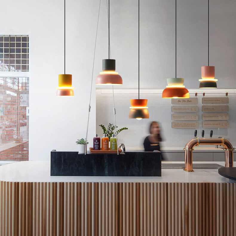 Sorbet | Colorful Pendant Light, Two Tone Metal Dome Hanging Lamp for Kitchen Island and Dining Room