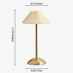 Ellis | Cordless Table Lamp, Rechargeable Pleated Shade Lamp, Dimmable, 8 Colors
