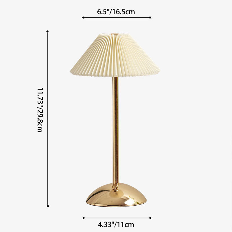 Ellis | Cordless Table Lamp, Rechargeable Pleated Shade Lamp, Dimmable, 8 Colors
