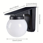 Solar | Globe Wall Light, Outdoor Solar Powered LED Wall Lamp, Dusk to Dawn Waterproof Porch Light
