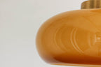 Vintage Amber | Glass Semi Flush Mount Ceiling Light, Retro Close to Ceiling Lamp for Hallway