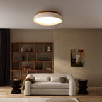 Sabi | Travertine Flush Mount Ceiling Light, Scandinavian LED Stone Ceiling Lamp, Wabi Sabi Low Profile