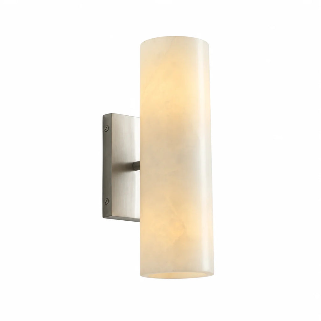 Doran | Alabaster Tube Wall Sconce, Modern Stone Wall Light, Bathroom Vanity and Bedside Sconce