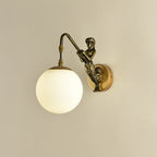 Mermaid | Orb Glass Wall Sconce, Vintage Coastal Wall Lamp for Bedroom, Bathroom Vanity and Hallway