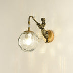 Mermaid | Orb Glass Wall Sconce, Vintage Coastal Wall Lamp for Bedroom, Bathroom Vanity and Hallway