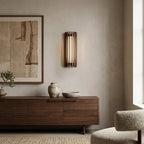 Walnut Slat | Wood Wall Sconce, Japandi LED Wall Light, Mid Century Modern Wall Lamp for Bedroom