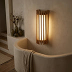 Walnut Slat | Wood Wall Sconce, Japandi LED Wall Light, Mid Century Modern Wall Lamp for Bedroom
