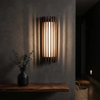 Walnut Slat | Wood Wall Sconce, Japandi LED Wall Light, Mid Century Modern Wall Lamp for Bedroom