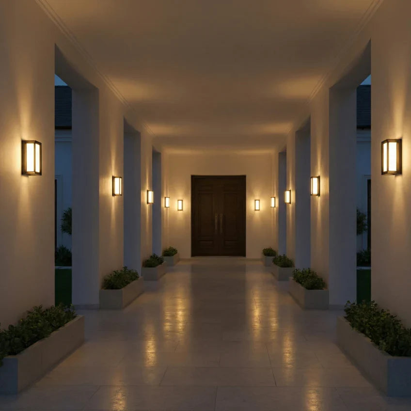 Motion Sensor | Outdoor Wall Light, LED Security Porch Light, Waterproof Black Exterior Wall Sconce