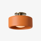 Glaze | Porcelain Semi Flush Mount Ceiling Light, Colorful Ceramic Ceiling Lamp, Modern Brass Fixture