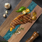 Lagoon | Resin River Cutting Board, Acacia Wood Charcuterie and Cheese Board, Epoxy Serving Board