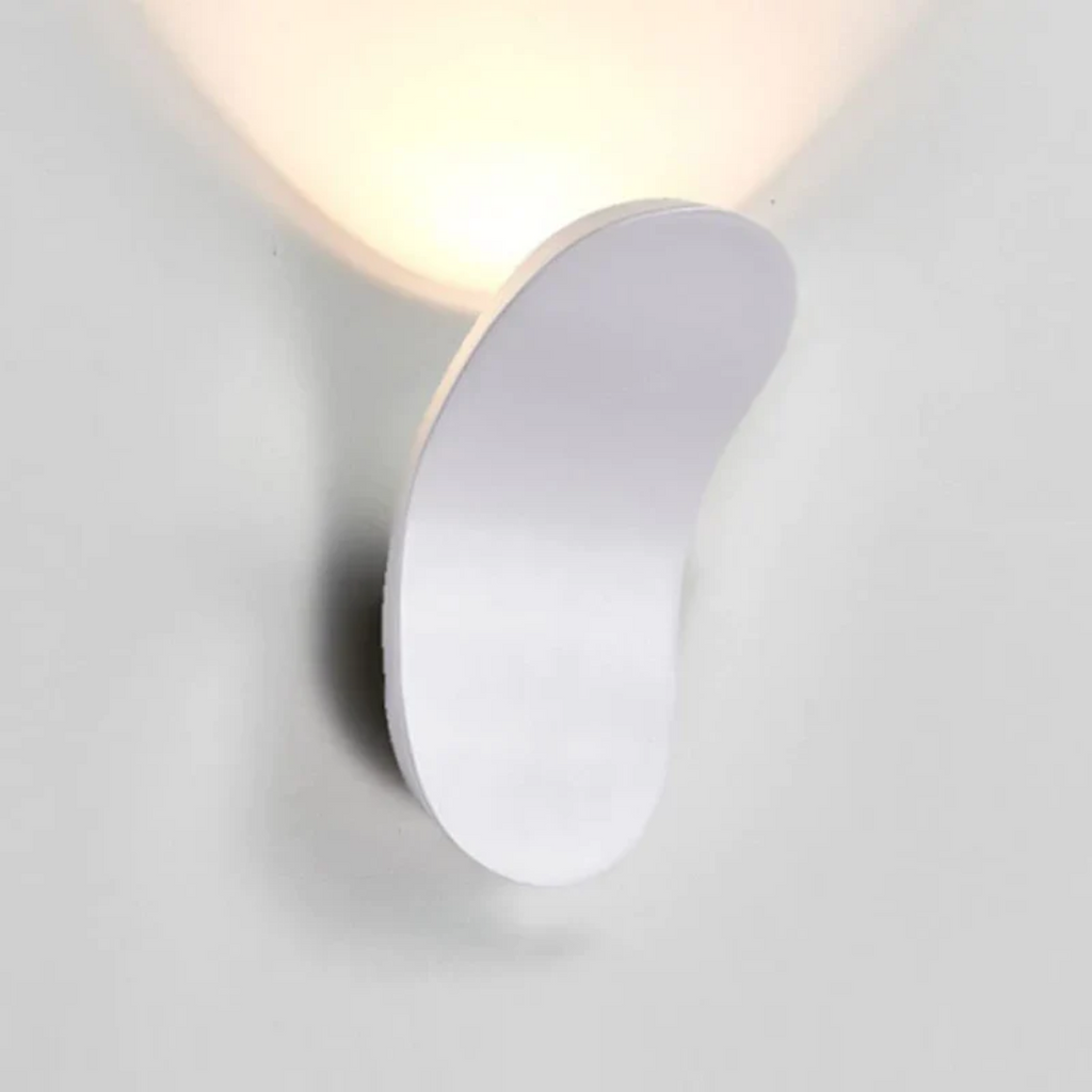 Wisp | Curved LED Wall Sconce, Minimalist Up Light Wall Lamp, Modern Nordic Bedroom and Hallway Light