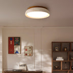 Sabi | Travertine Flush Mount Ceiling Light, Scandinavian LED Stone Ceiling Lamp, Wabi Sabi Low Profile