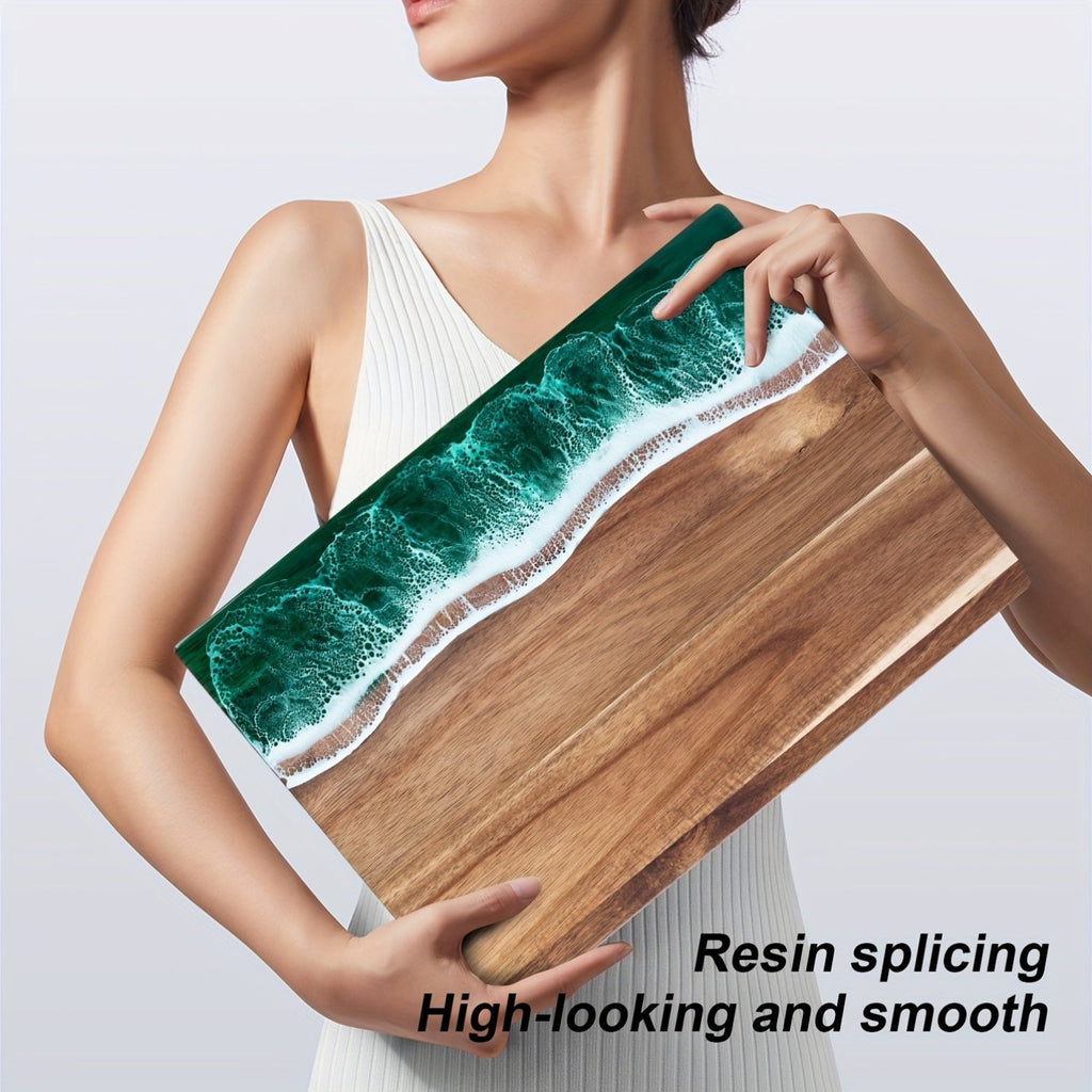 Wave | Resin Acacia Cutting Board, Ocean Wave Epoxy Charcuterie Board, Cheese and Serving Board