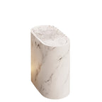 Vena | Marble Trash Can with Lid, Slim Oval Bathroom Wastebasket, Modern Kitchen and Office Bin