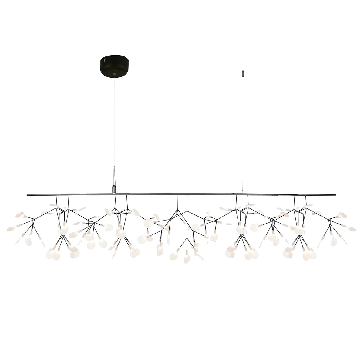 Glimmer | Firefly LED Chandelier, Modern Branch Chandelier, Dimmable Black Ceiling Light for Dining Room