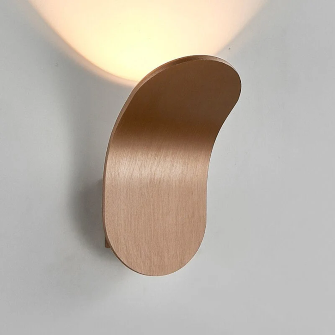 Wisp | Curved LED Wall Sconce, Minimalist Up Light Wall Lamp, Modern Nordic Bedroom and Hallway Light