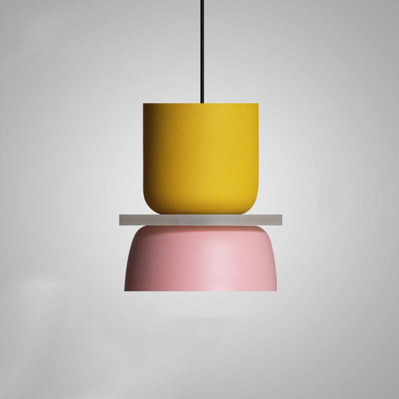 Sorbet | Colorful Pendant Light, Two Tone Metal Dome Hanging Lamp for Kitchen Island and Dining Room