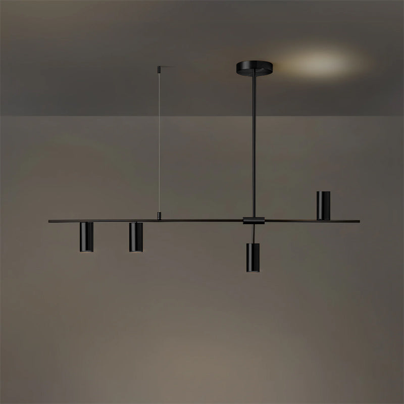 Afferre | Linear Kitchen Island Pendant Light, Modern Black and Copper Spotlight Chandelier for Dining Table